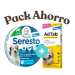 Pack Ahorro Antiparasitario Perro Seresto-8kg + AdTab 3Comp