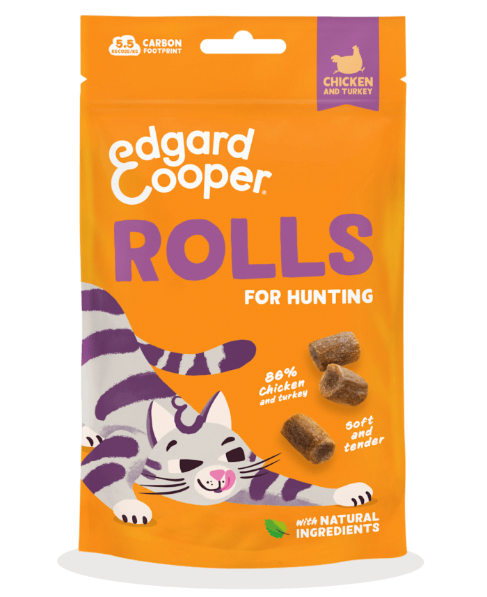 Pack_-_Cat_All_Rolls_Chicken_Turkey_EN Edgar Cooper Snacks Rolls Pollo y Pavo 45gr- Para Gato - Imagen 1