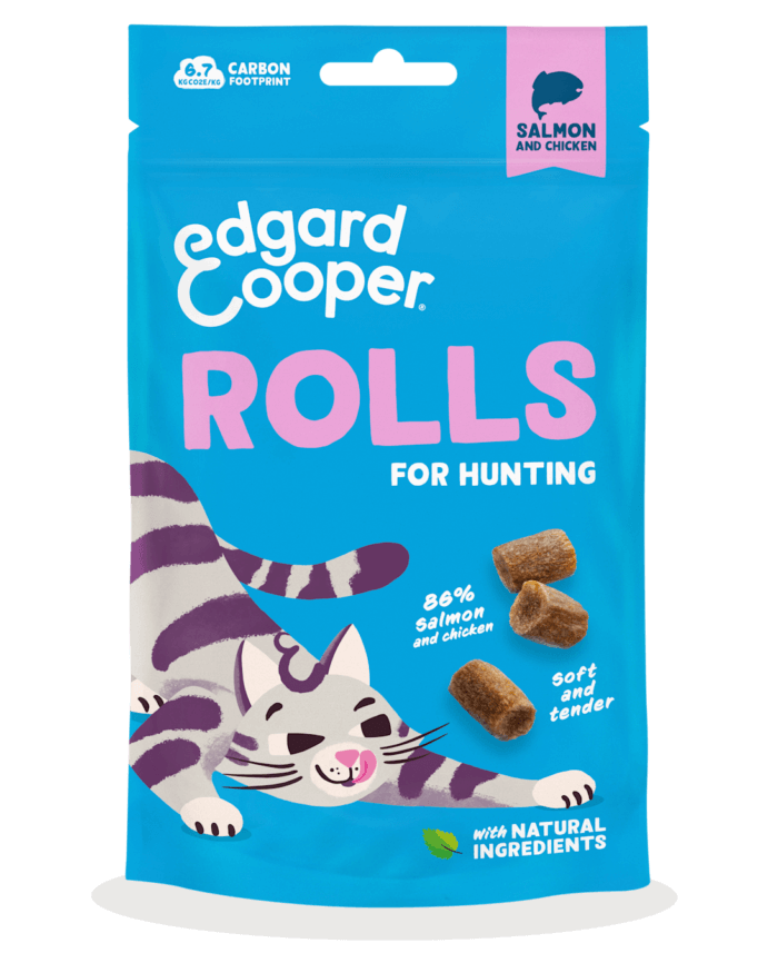 Pack_-_Cat_All_Rolls_Salmon_Chicken_EN Edgar Cooper Snacks Rolls Pollo y Salmón 45gr- Para Gato - Imagen 1