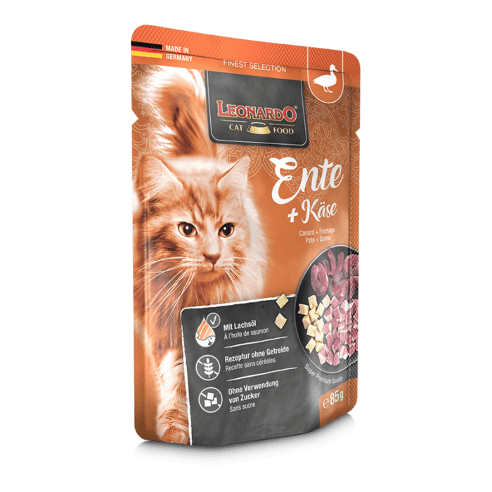 bl-pouch-finest-selection-ente-kaese-85g-li.png Leonardo Pato y Queso para Gatos 85g - Imagen 1