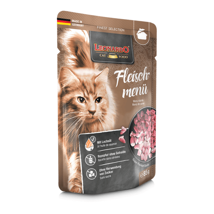 bl-pouch-finest-selection-fleischmenue-85g-li-1.png Leonardo Menú Carne para Gatos 85g - Imagen 1