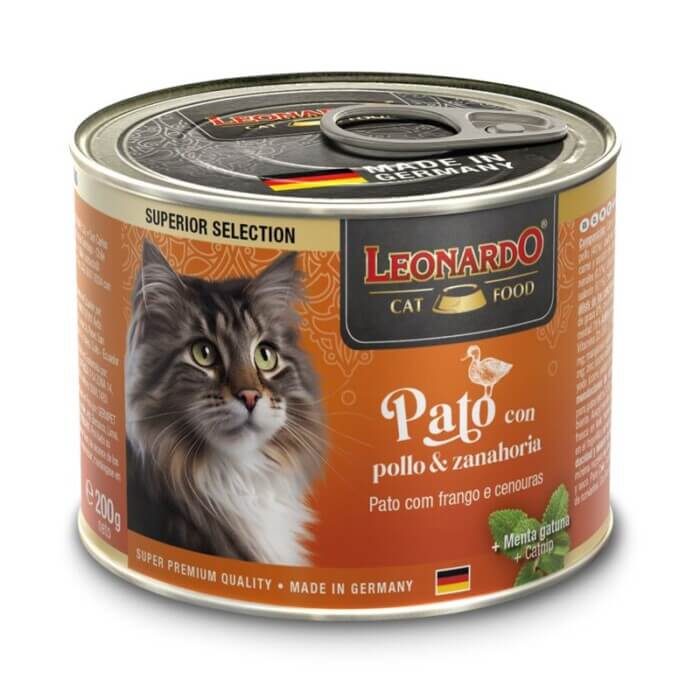 Leonardo Húmedo Pato Pollo y Zanahoria para Gatos 200g - Imagen 1