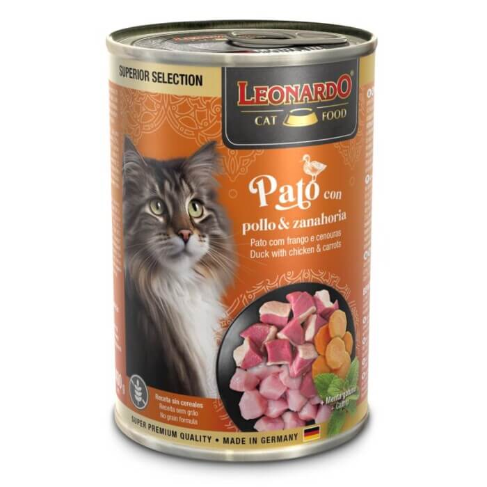 Leonardo Húmedo Pato Pollo y Zanahoria para Gatos 200g - Imagen 3