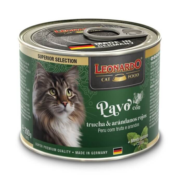 bl-sup-truthahn-200g-front-es_800x800.jpg Leonardo Pavo Trucha y Arándano para Gatos 200g - Imagen 1