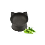 Nayeco Comedero Gato Bambú Elevado Negro 140ml