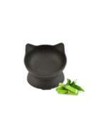 Nayeco Comedero Gato Bambú Elevado Negro 140ml
