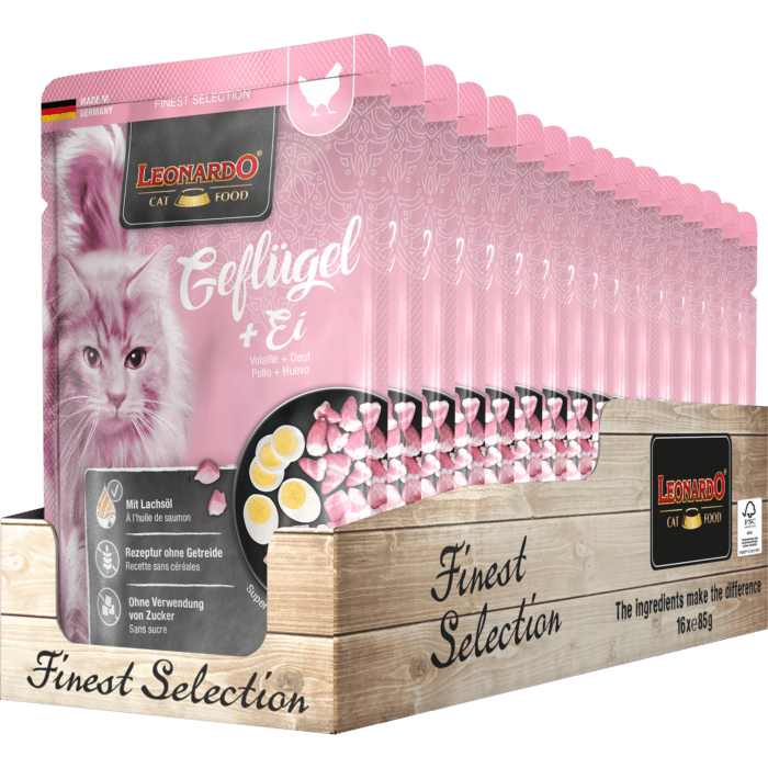 Leonardo Húmedo Pollo y Huevo para Gatos 85g - Imagen 2