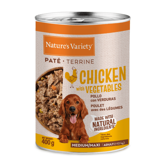 Nature's Variety Paté Pollo para Perros Adultos Med/Maxi 400g - Imagen 1