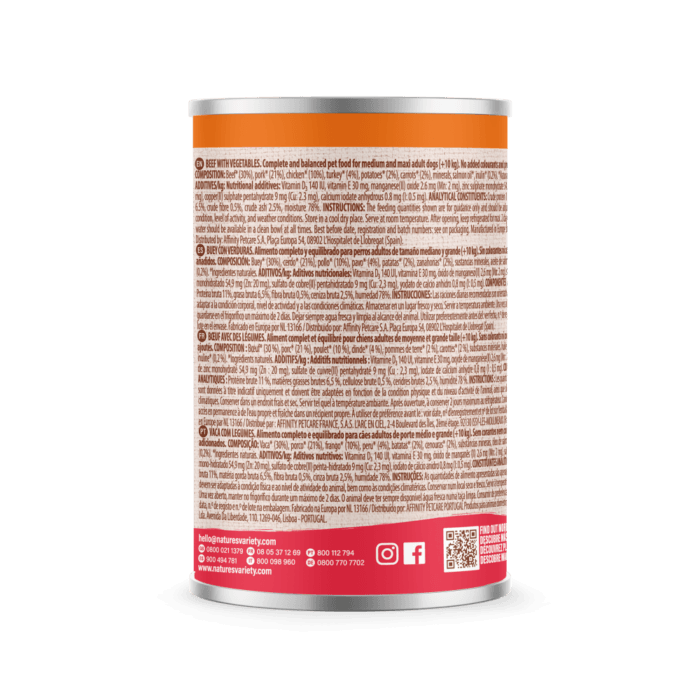 Nature's Variety Paté Buey para Perros Adultos Med/Maxi 400g - Imagen 2