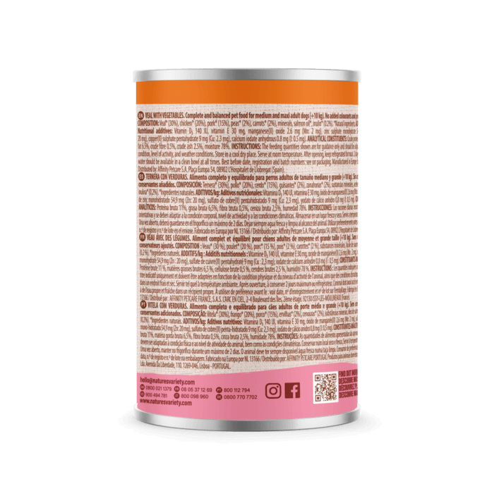 Nature's Variety Paté Ternera para Perros Adulto Med/Maxi  400g - Imagen 2