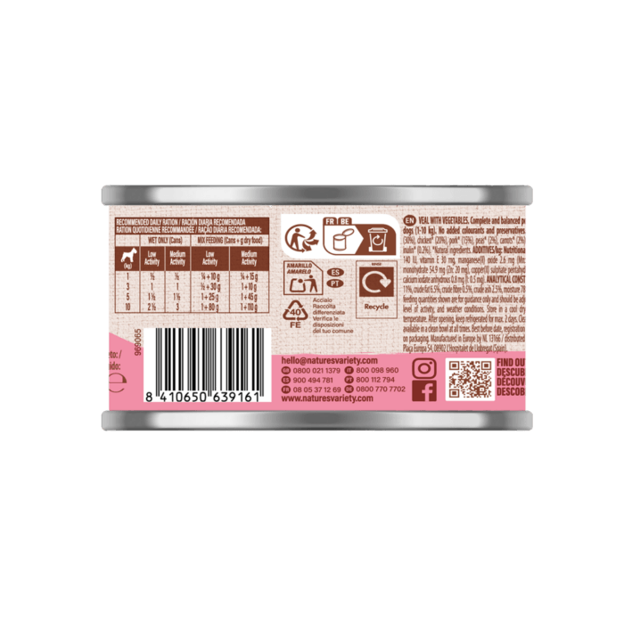 Nature's Variety Paté Ternera para Perros Adulto Mini 200g - Imagen 2
