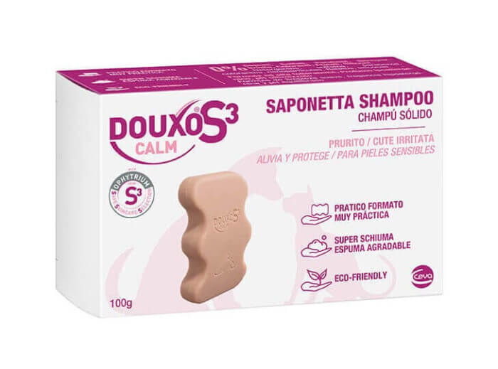 cf1bc9fabcb4-Boite-DOUXO-S3-Sampoo-Bar-100g-ES-copie-1- Douxo S3 Calm Champú Sólido para Perros y Gatos 100g - Imagen 1