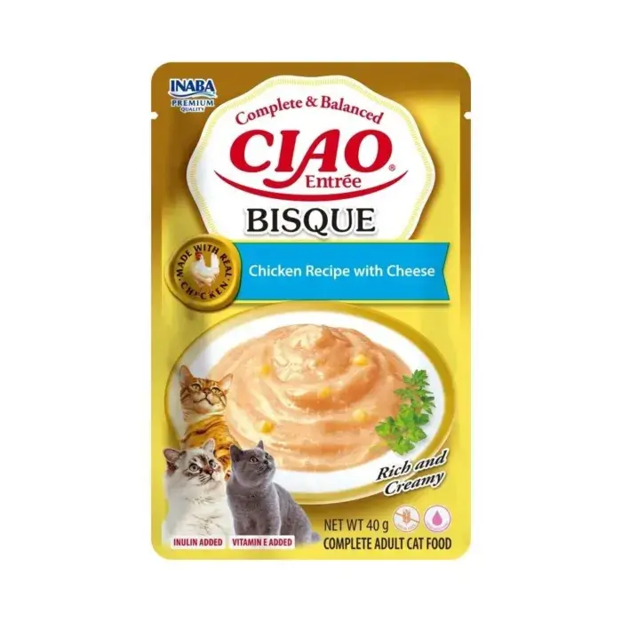 Churu Ciao Entrée Bisque de Pollo con Queso para Gatos 40g - Imagen 1