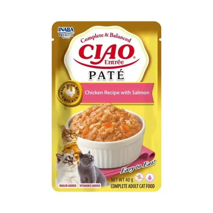 Churu Ciao Entrée Paté de Pollo con Salmón para Gatos 40g - Imagen 1