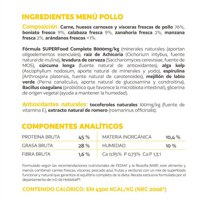 Hobbitalf Air-dried Superfood Adulto Pollo para Perros - Imagen 8