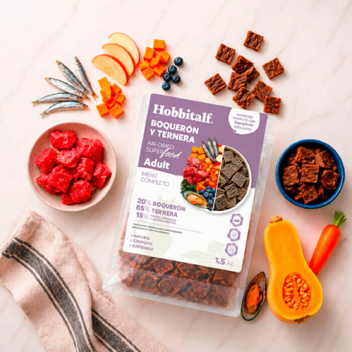 Hobbitalf Air-dried Superfood Adulto Boquerón y Ternera para Gatos - Imagen 3