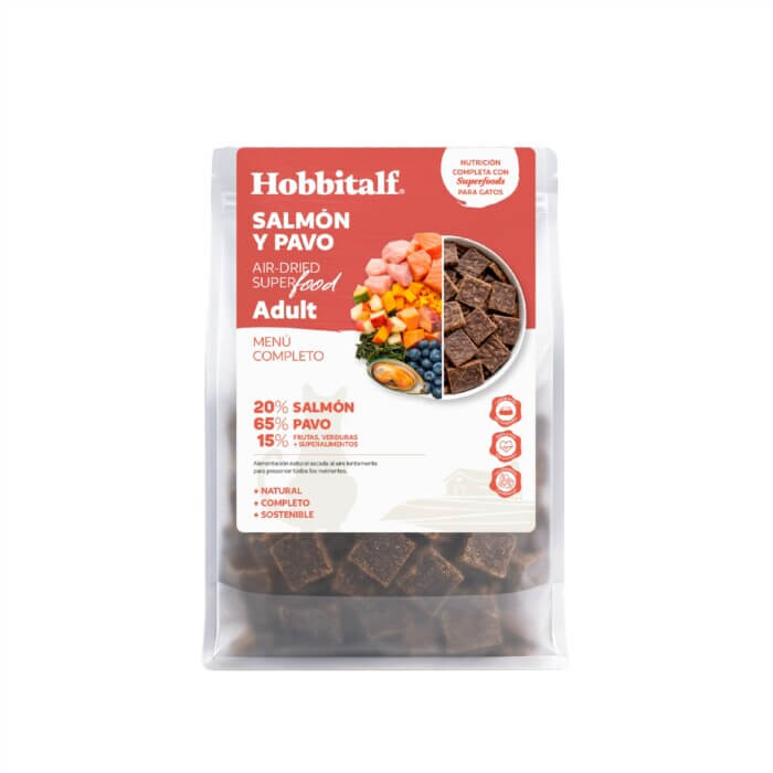 alimentacion-airdried-gato-pavo-salmon_1_7fd3b136-01df-486a-b1f2-b29261297f17 Hobbitalf Air-dried Superfood Adulto Salmón y Pavo para Gatos - Imagen 1