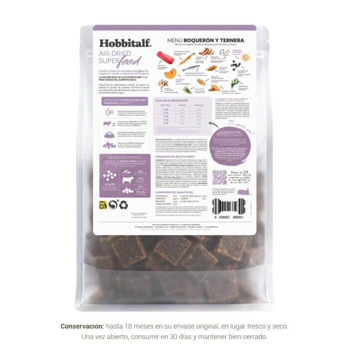 Hobbitalf Air-dried Superfood Adulto Boquerón y Ternera para Gatos - Imagen 2