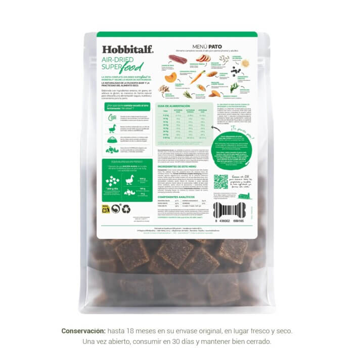 Hobbitalf Air-dried Superfood Adulto Pato para Perros - Imagen 2