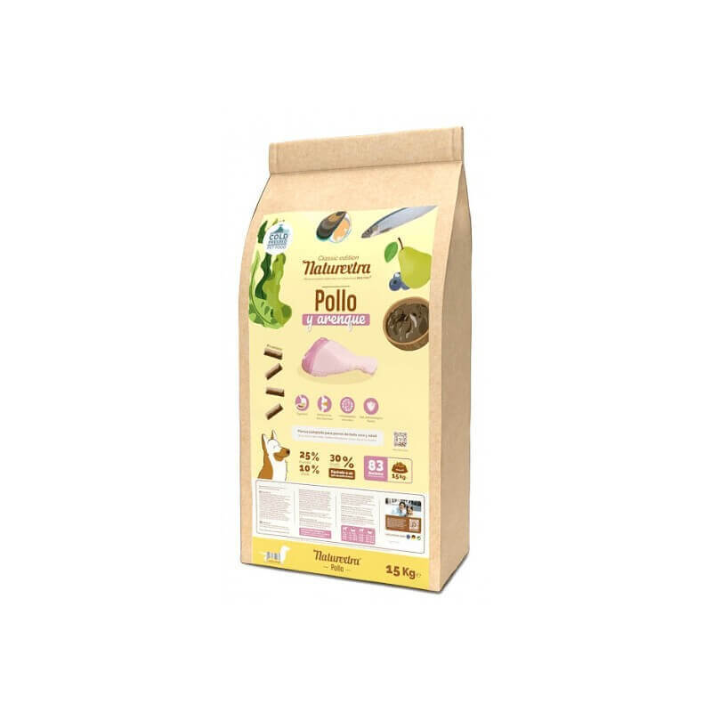 naturextra-pollo-con-arenque-en-mini-pellet-1 Naturextra Pollo con Arenque en Mini Pellet para Perros - Imagen 1