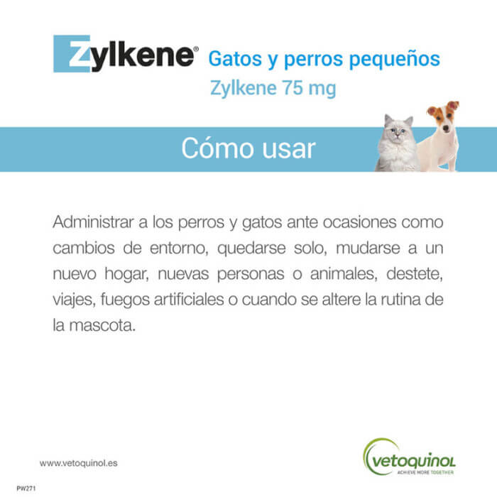 Zylkene Tranquilizante Natural Perros Pequeños y Gatos 75 mg de 30 Cápsulas - Imagen 4